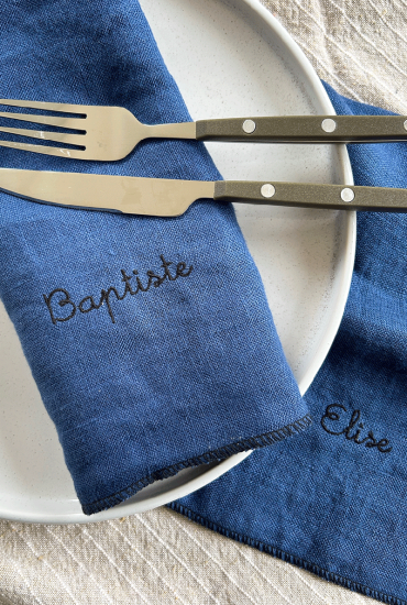 Serviette de table en lin...