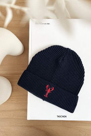 Bonnet marin brodé Homard