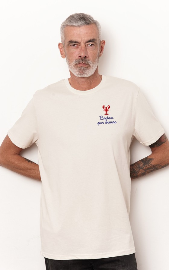 T-shirt Homme brodé Homard - Personnalisable