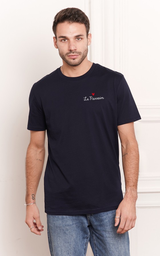 T-shirt homme brodé Mon petit coeur - Personnalisable