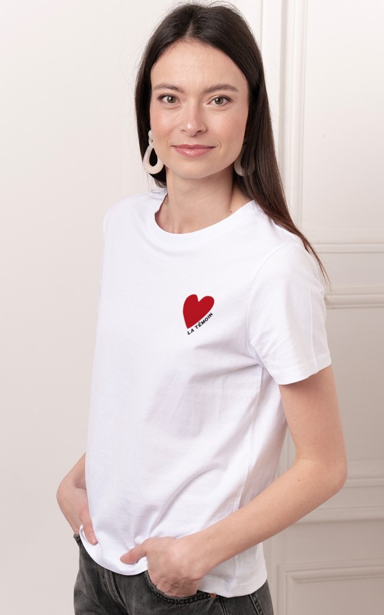T-shirt Femme Coeur velours - Personnalisable