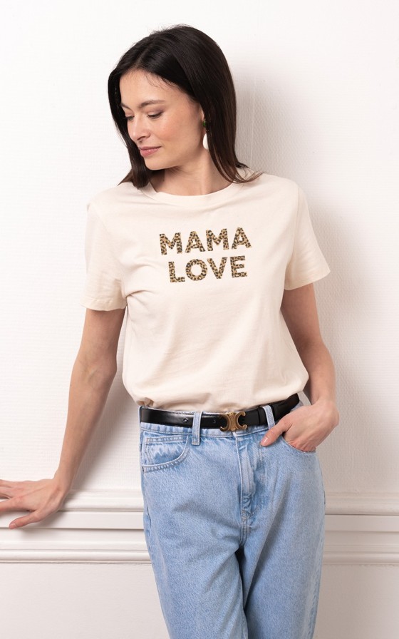 T-shirt femme Texte léopard - Personnalisable