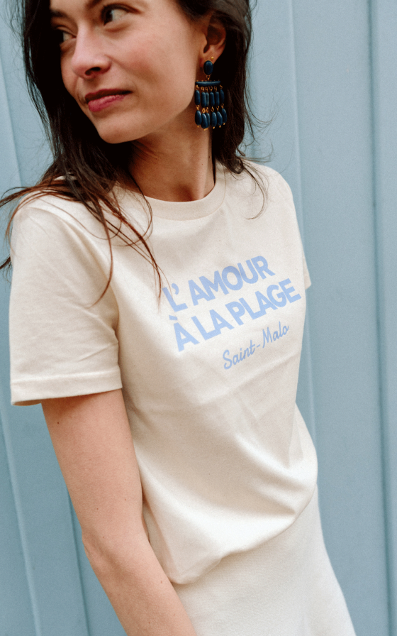 T-shirt femme L'amour à la plage - Personnalisable