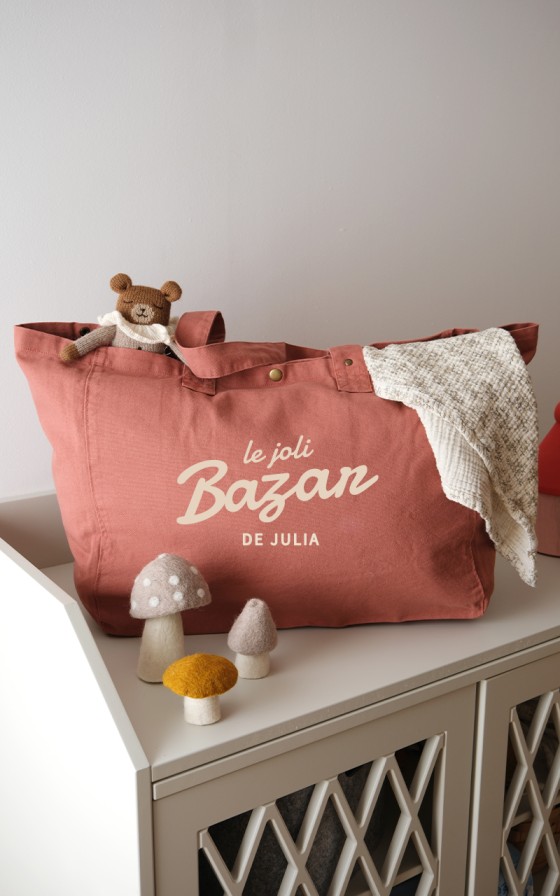 Grand cabas Joli bazar - Personnalisable
