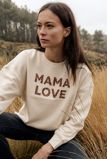 Sweat femme Texte léopard -...