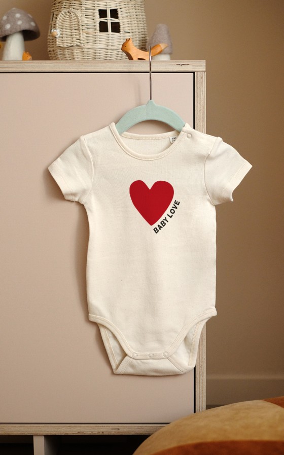 Body Grand coeur rouge - Personnalisable