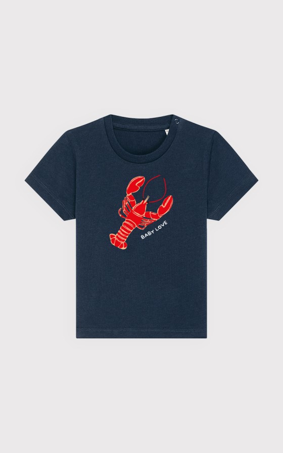 T-shirt bébé imprimé Grand homard - Personnalisable