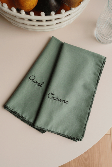 Serviette de table vert...