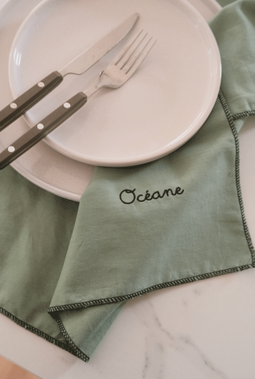 Serviette de table vert...
