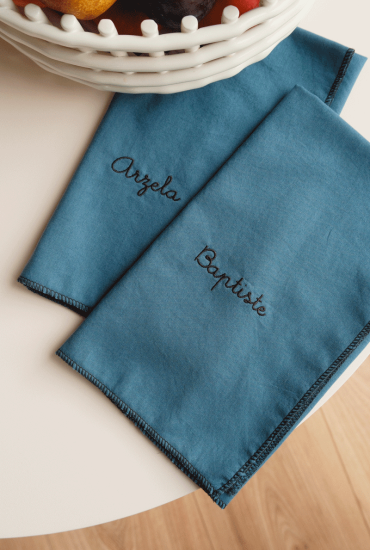 Serviette de table Bleue -...