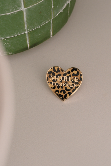 Pin's Coeur léopard Morue...