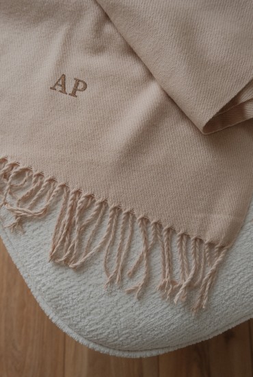 Echarpe brodée Beige  -...