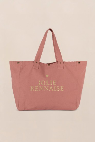 Grand cabas rose Coeur -...