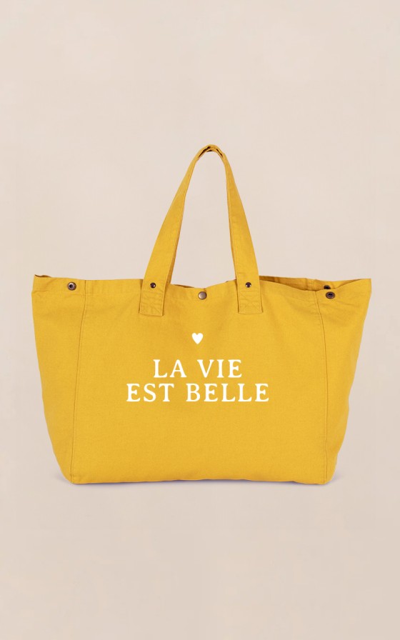 Grand cabas soleil Coeur - Personnalisable