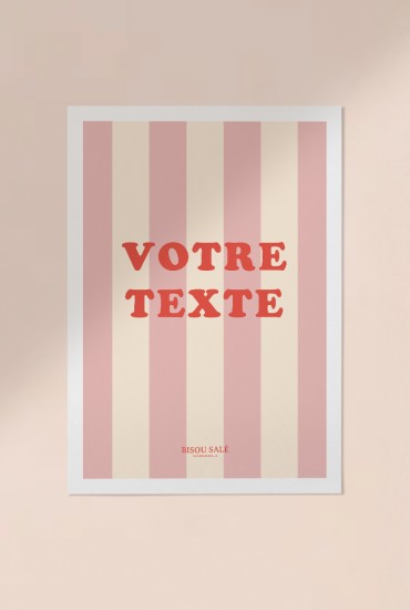 Affiche à rayures Texte -...