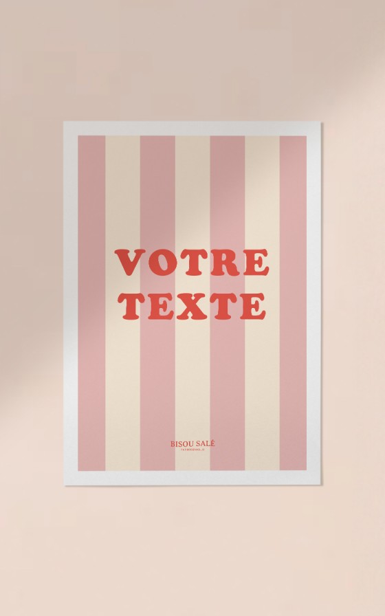 Affiche à rayures Texte - Personnalisable