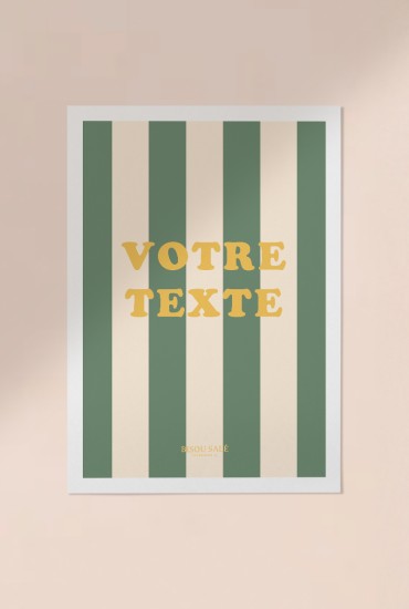 Affiche à rayures Texte -...