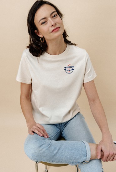 T-shirt femme brodé Bols...