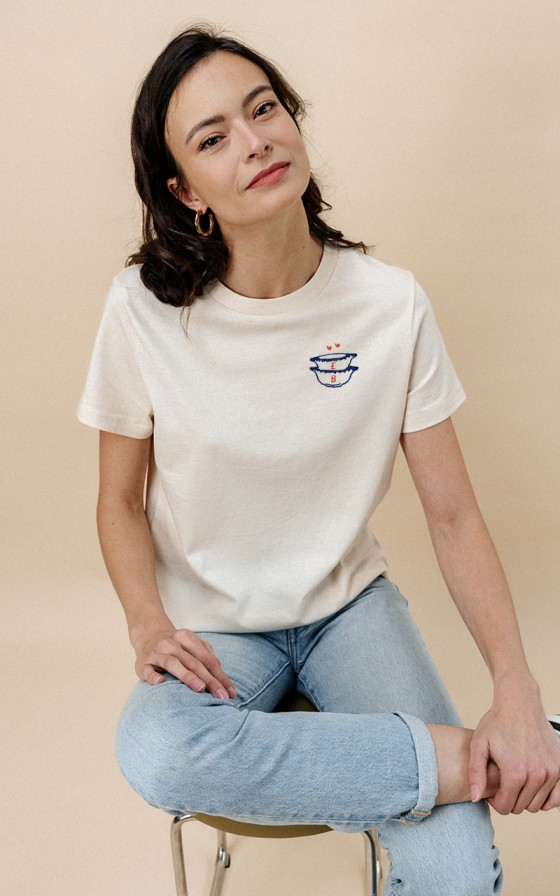 T-shirt femme brodé Bols bretons - Personnalisable