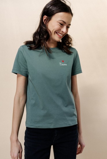 T-shirt femme brodé Mon...