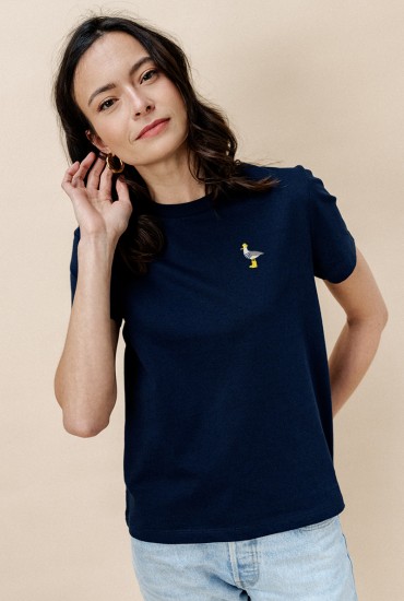 T-shirt femme brodé Goéland...