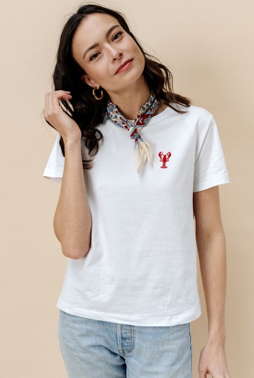 T-shirt Femme brodé Homard...