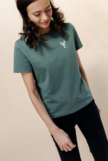 T-shirt Femme brodé Homard...