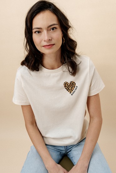 T-shirt femme Coeur Léo -...