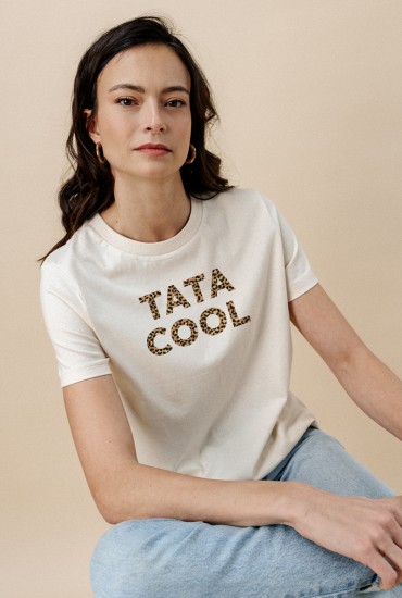 T-shirt femme Texte léopard...