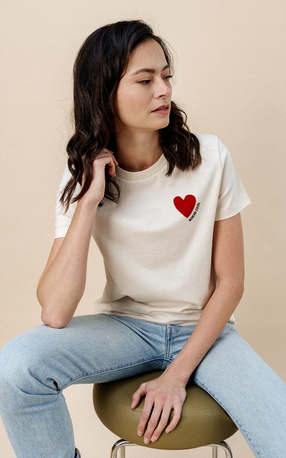 T-shirt Femme Coeur rouge - Personnalisable