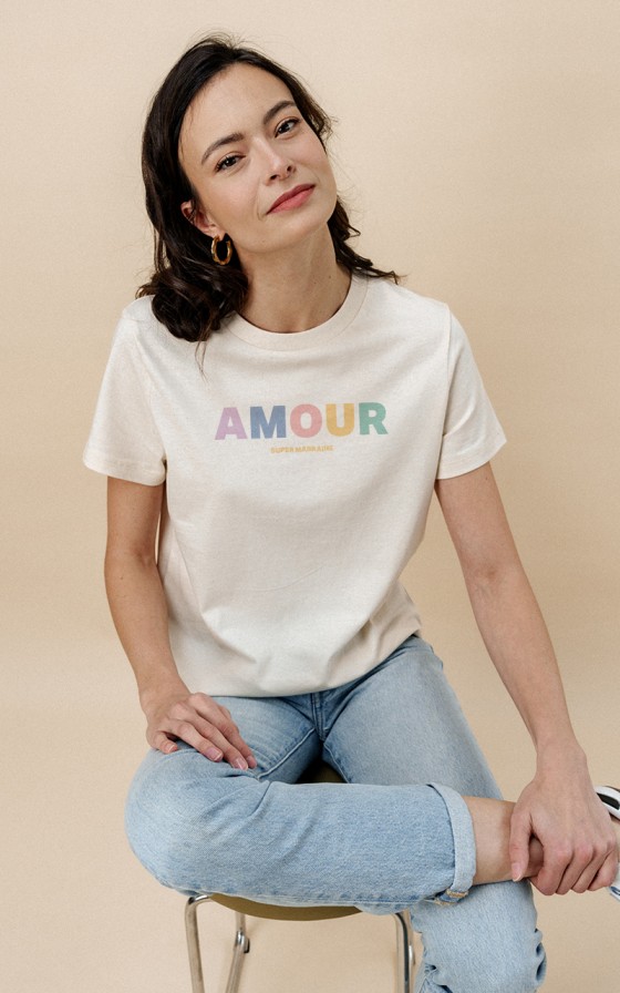 T-shirt femme Amour multicolore - Personnalisable