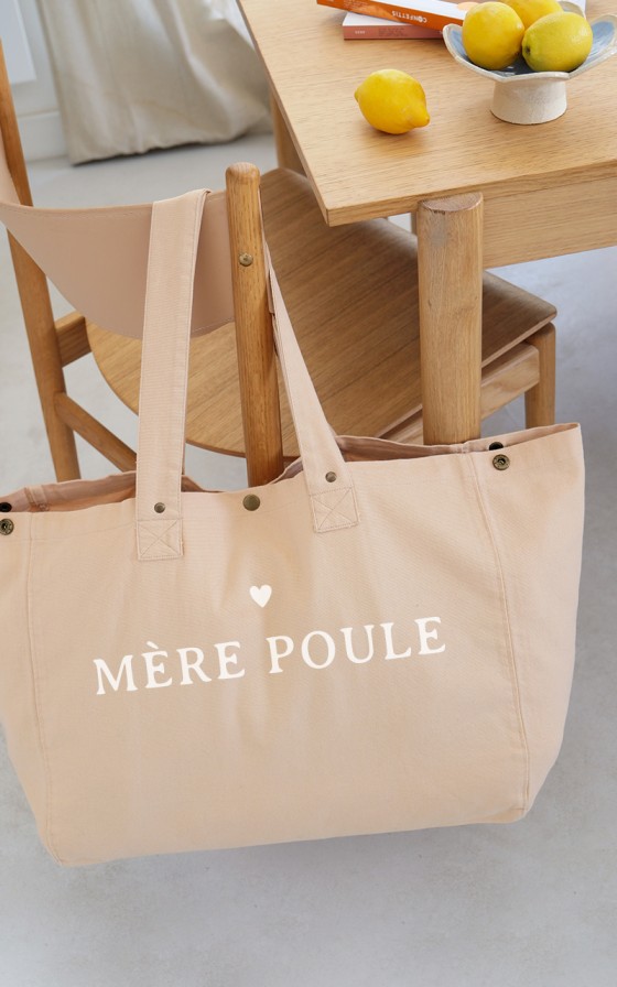 Grand cabas nude Coeur - Personnalisable