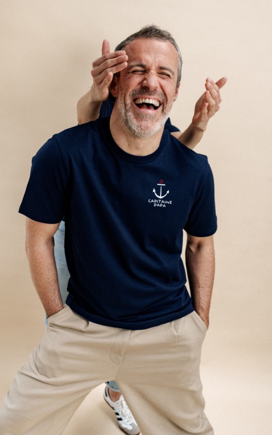 T-shirt homme brodé Nouvelle ancre - Personnalisable