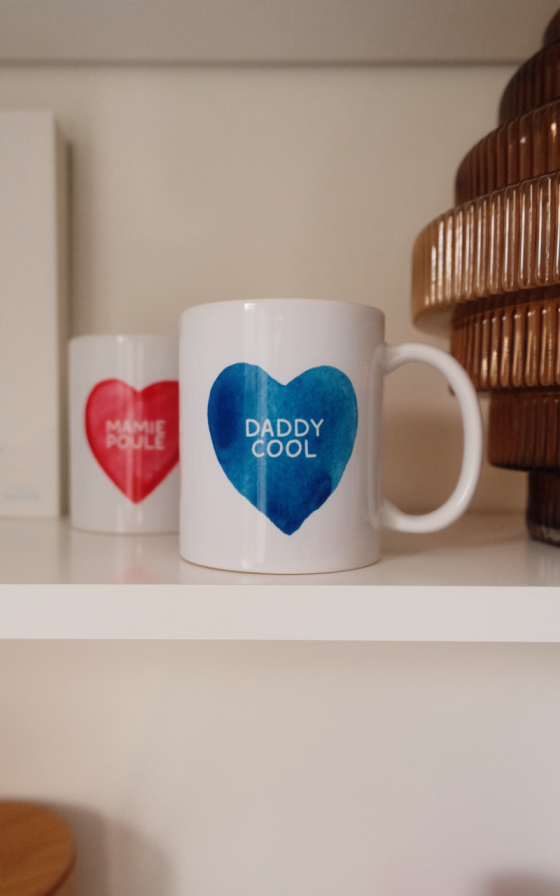 Mug Grand coeur bleu - Personnalisable