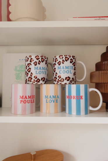 Mug rayures bleu à message...