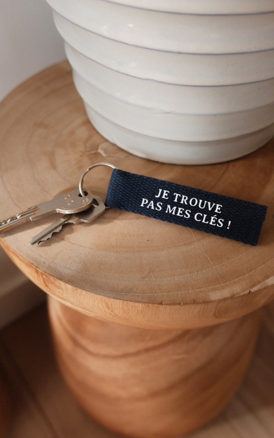 Porte-clés à message Bleu marine - Personnalisable