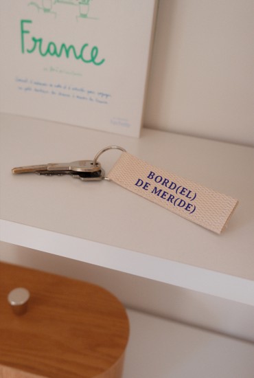Porte-clés à message Beige...