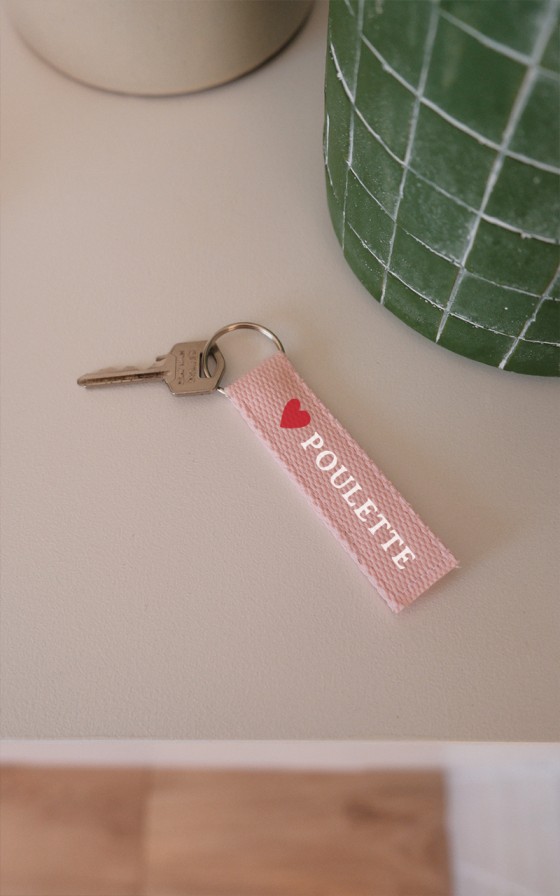 Porte-clés à message Rose pâle - Personnalisable