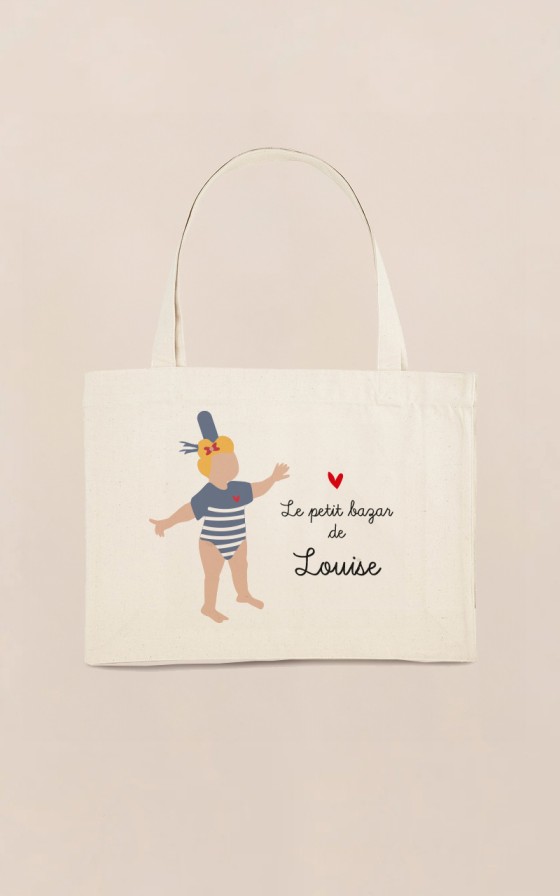 Cabas fille Le petit bazar - Personnalisable