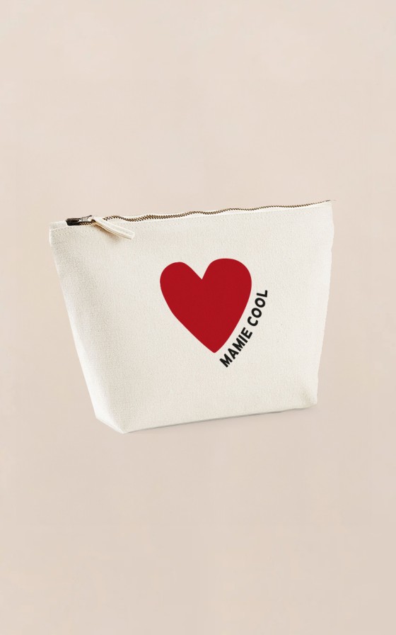 Grande trousse Grand coeur rouge - Personnalisable