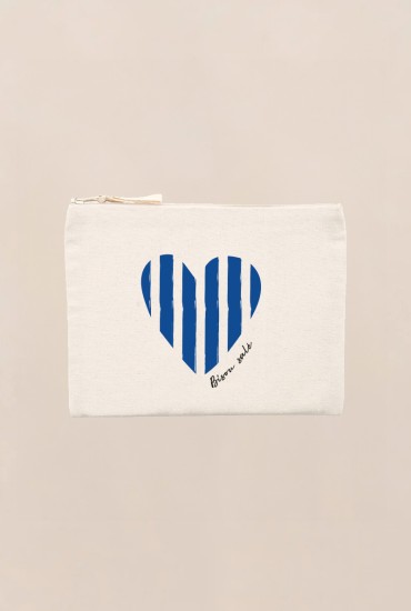 Pochette Coeur marinière -...