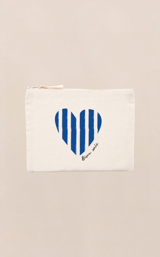Pochette Coeur marinière - Personnalisable