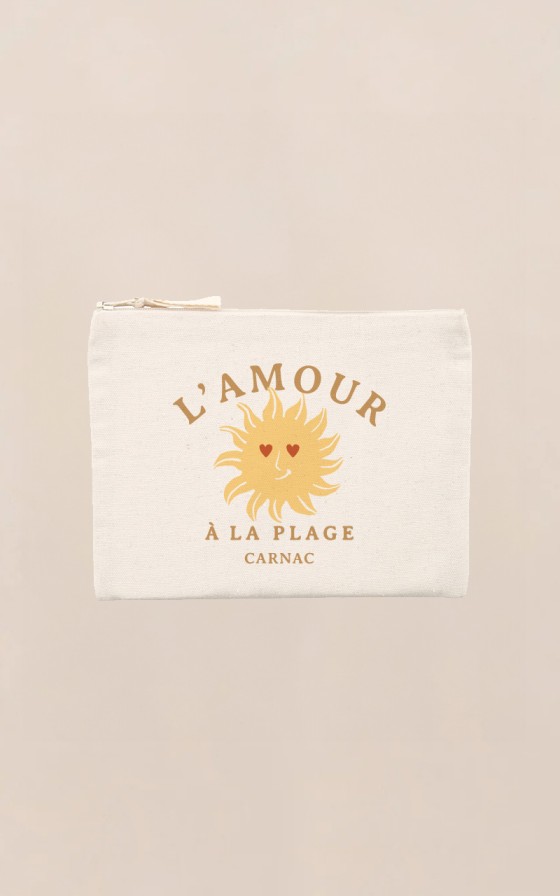 Petite pochette Soleil l'amour à la plage - Personnalisable