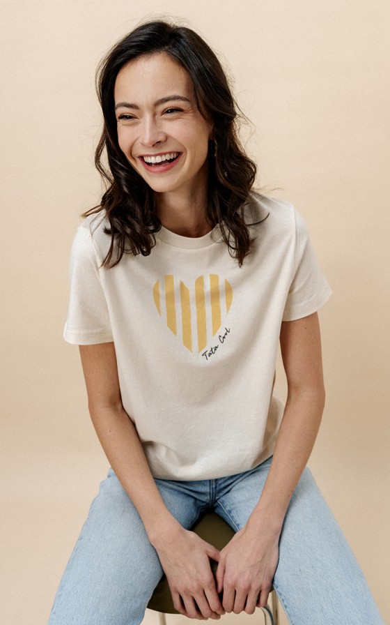 T-shirt femme Coeur marinière - Personnalisable