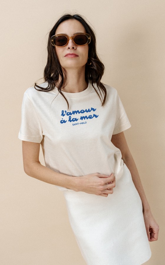 T-shirt femme L'amour à la mer - Personnalisable