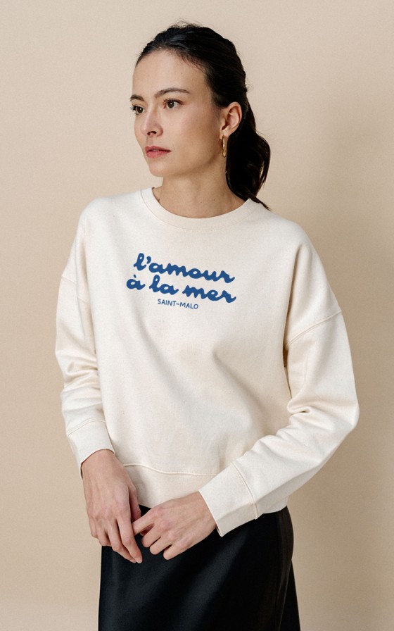 Sweat femme L'amour à la mer - Personnalisable