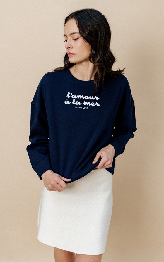 Sweat femme L'amour à la mer - Personnalisable