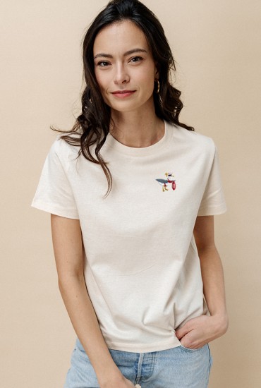 T-shirt femme brodé Mouette...