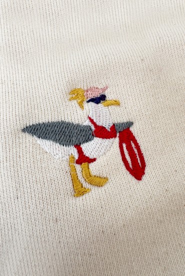 T-shirt femme brodé Mouette...