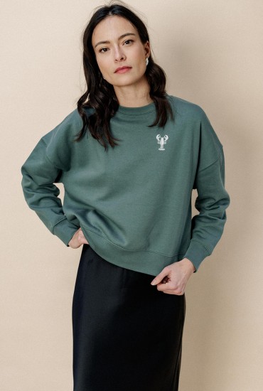 Sweat femme brodé Homard